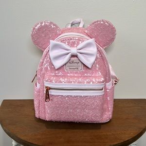 Loungefly Disney Minnie Mouse Cotton Candy Sequin Backpack